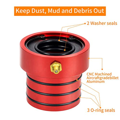 Axle Tube Seal Pair MG21103 Front Outer Axle Seals Dana 30/44 for Jeep JKUR Jeep Wrangler YJ JK TJ XJ ZJ MJ 2PCS-Red - color: red