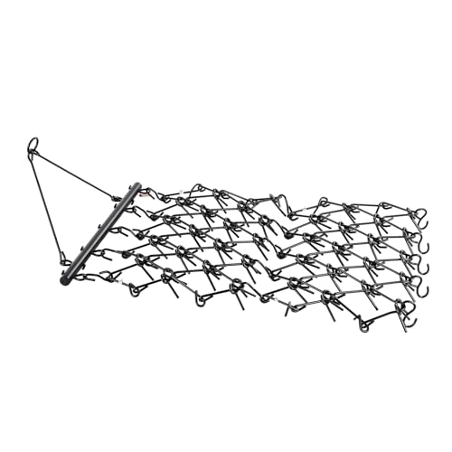 VEVOR Drag Harrow 4 ft x 4 ft Durable Chain Harrow with 69 Sharp Teeth - size: 4 x 4 ft