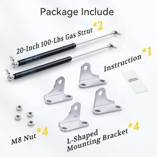 ARANA Gas Struts 20" 100lb for RV Bed & Storage Box, 2 Pack - size: 20" 100LB