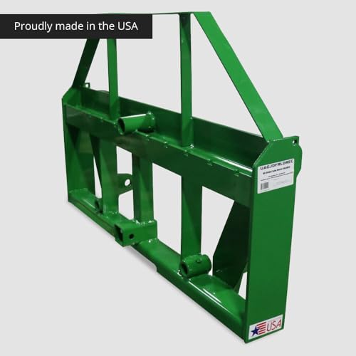 Titan Attachments UA USA Made Hay Frame Attachment, 32" Hay Spear and Stabilizers, Fits John Deere Global Euro Tractors, Rated 4,500 LB