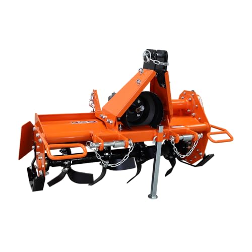 3-Point 37" Rotary Tiller Attachment for Cat 1 Tractors, 540 RPM PTO Driven Cultivator, Replaceable L-Shaped Tines, 5" Working Depth - size: 37"