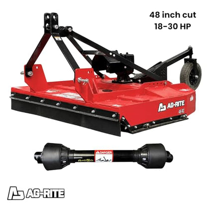 48 Inch Brush Hog Tractor Rotary Cutter with PTO, Fits 22-50 HP - size: 48 Inch