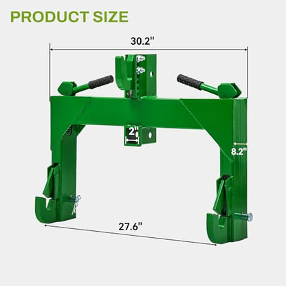 AUTOSAVER88 3000LB 3 Point Quick Hitch Attachment for CAT 1 Tractor, Green - color: Green