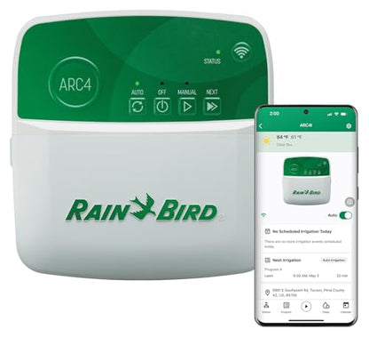 Rain Bird ARC4 Irrigation Controller, Smart WiFi, Indoor, 4-Station - style: Indoor 4-Station