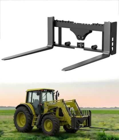 Garvee 42" Fork Blades Skid Steer Pallet Fork Frame Attachment with - size: 42" Forks