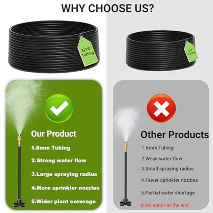 Thiswing 360° Adjustable Drip Irrigation System with 5 Nozzles - size: 20FT