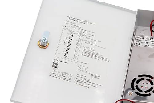 18 Channel/Port 20 AMPS, 12V DC Power Supply Box, Individually Fused for CCTV, LED, and All 12v DC Devices. Includes Screw Drivers & Extra fuses (18CH 20 AMP) - size: 18CH 20 AMP
