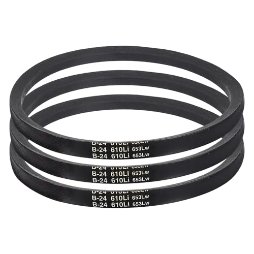 Uxcell 3 Pack B24 Classic Wrapped V-Belt, 27" Outside Circumference, Black Rubber Industrial V-Belt - size: B24