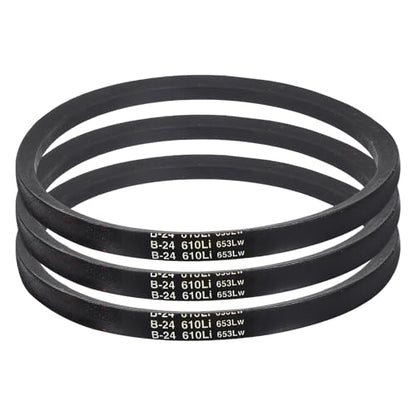 Uxcell 3 Pack B24 Classic Wrapped V-Belt, 27" Outside Circumference, Black Rubber Industrial V-Belt - size: B24