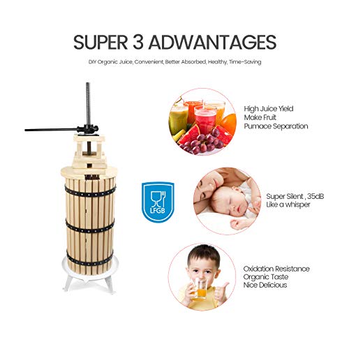 SQUEEZE master XL Fruit Apple Cider Wine Classic Press- 7.9 Gallon with Fruit Apple Wine Classic Crusher With Stand