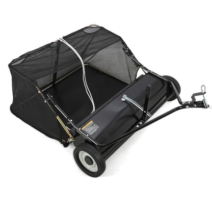 Patikuin 44-Inch Tow Behind Lawn Sweeper with 12 Cu.ft Capacity - Adjustable Height Leaf & Grass Catcher for Tractor, ATV, UTV - Easy Dump Rope, Heavy Duty Yard Cleaning Equipment for Large Properties - size: 44inch