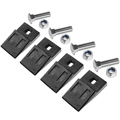 BDI Wear Part 3 Point Auger Cutting Edge, Hole Replacement Auger Teeth with Hardware for Most Heavy Duty 3 Point Post Hole Digger-4Pack