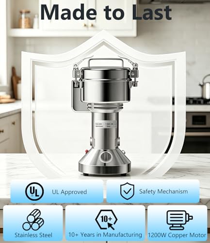 Electric Grain Mill 300g Flour Mill Home for Wheat Corn Rice Herbs Spices - size: 300g