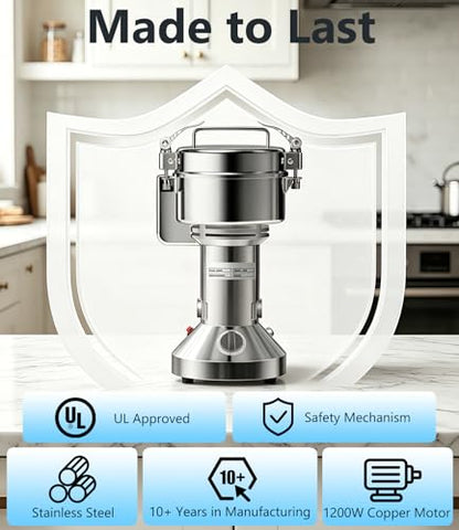 Electric Grain Mill 300g Flour Mill Home for Wheat Corn Rice Herbs Spices - size: 300g