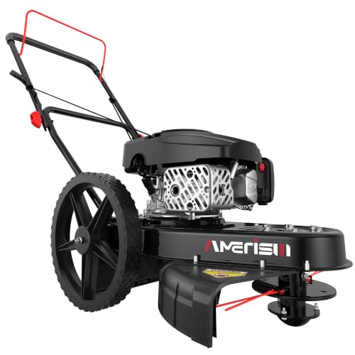 AMERISUN 22" Gas Walk Behind String Trimmer with 1.9"-4.0" Cutting Height