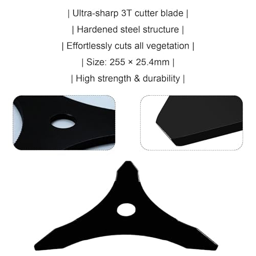 Steel Trimmer Head with 6 Blade Razors and 3 Teeth Brush Cutter Blade, Universal Weed Eater Metal Blades with Adapter Kit,for Brush Cutter, Trimmer, Weed Eater - color: 1 pcs