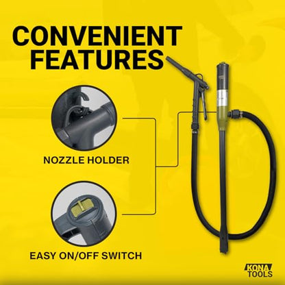 KTEP01MR Battery Powered Fuel Transfer Stick Pump - style: Manual Nozzle/ Rubber Hose