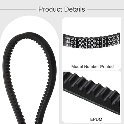uxcell AX39 EPDM V-Belt, Raw Edge Cogged Industrial Rubber V Belt 1/2" Width x 39" Inside Circumference - size: AX39