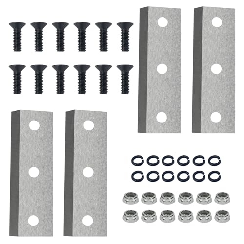 4 Pack Wood Chipper Shredder Blades with Screw Replacement for Landworks
