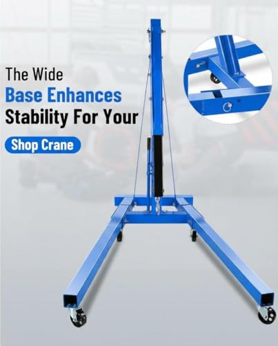 Garvee 2 Ton Engine Hoist Cherry Picker, 4400 Lbs, Foldable - color: Blue, size: Engine Hoist