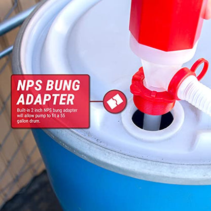 TERA PUMP BPA-Free Extra Heavy Duty Siphon Drum Barrel Pump - style: 3.2 Gal/Min