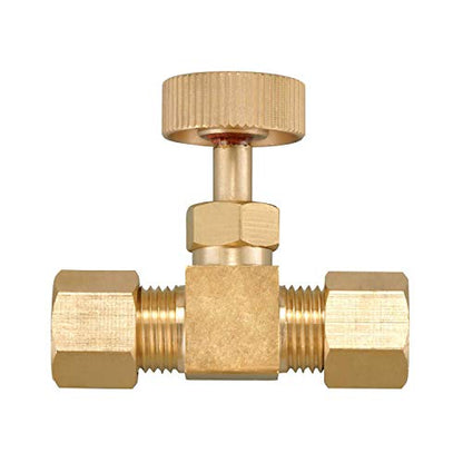 2 Pack Brass Replacement Control Needle Valve 1/4" OD Compression X 1/4" OD Compression - size: 2PCS 1/4"OD x 1/4"OD