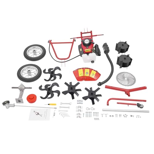 4HP 3-in-1 Gasoline Cultivator, 4-Stroke 63CC Lawn Mower - size: 4HP 3-in-1