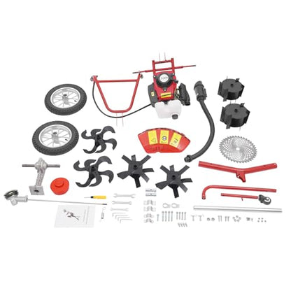 4HP 3-in-1 Gasoline Cultivator, 4-Stroke 63CC Lawn Mower - size: 4HP 3-in-1