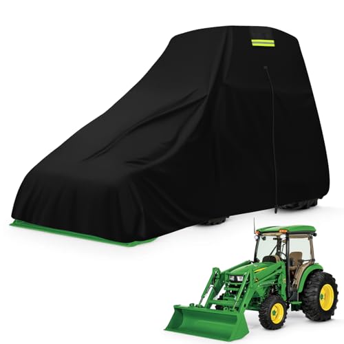 Waterproof Tractors Cover Fit Campact Tractor with Cabin and Front Loader - size: 150 L x 75 W x 110 H
