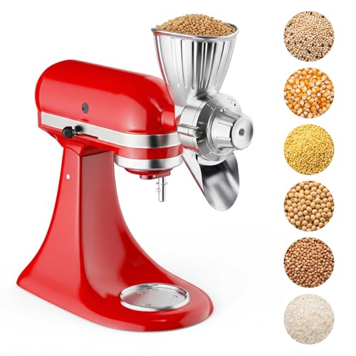 GVODE Grain Mill Attachment for KitchenAid Stand Mixer, 9 Grind Levels