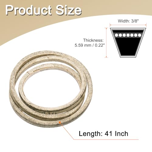 uxcell 3LK410 Cord Belt Grey, 3/8" x 41" Lawn and Garden Aramid V-Belt for Mower Deck - size: 41"