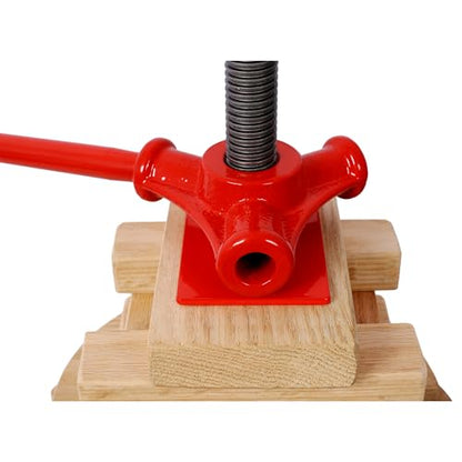 7.9 Gallon Fruit Wine Press, Manual Apple Grape Berries Crusher Juice Maker with Solid Wood Basket & 8 Blocks, Heavy Duty Cider Press for Home Kitchen
