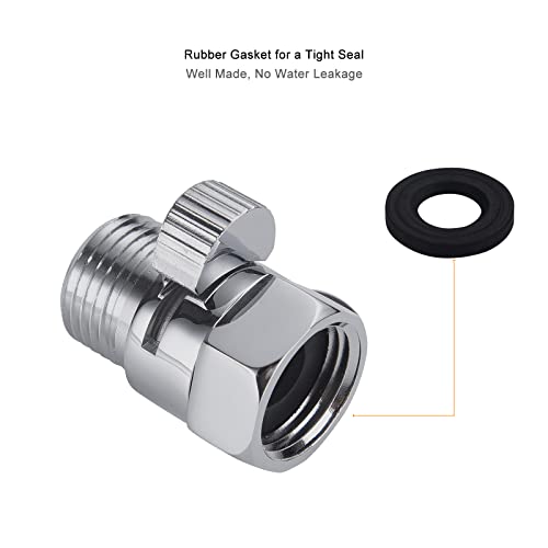 Chrome Water Flow Control Valve, G1/2" Shower Head Flow Control Brass Shut Off Valve for Handheld, Water Pressure Regulator Replacement for Shower System - color: Chrome