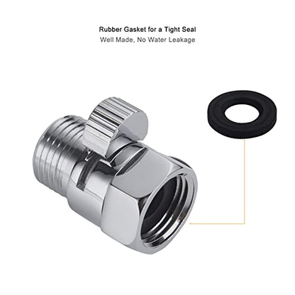 Chrome Water Flow Control Valve, G1/2" Shower Head Flow Control Brass Shut Off Valve for Handheld, Water Pressure Regulator Replacement for Shower System - color: Chrome