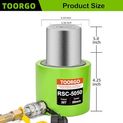 50 Ton Hydraulic Lifting Cylinder, 2” Stroke Hydraulic Ram Jack, - style: 50T