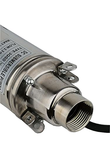 Solar Submersible Well Pump DC 12V 200W Deep Well Pump 3"Tube Stainless Steel Screw Pumps 2300L/H 1" Outlet High Lift 40M Irrigation Pumps Agricultural Garden Home - size: 3QGD-12V-200W-1“