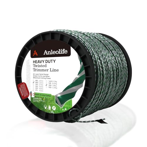 Anleolife .095" 3-Layer Twisted String Trimmer Line for Weeds, 1181ft 3 lb - color: 3-lb Twisted .095