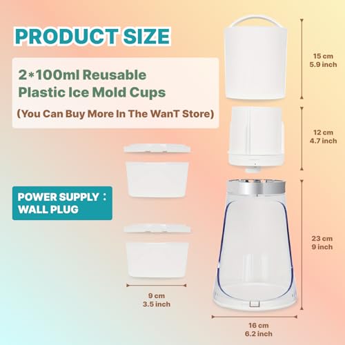Shaved Ice Machine，Electric Crusher, Home Snow Cone Machine，2 Ice Molds