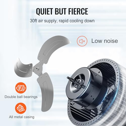 VEVOR Wall Mount Fan, 2 PCS 18 inch Oscillating, 3-speed High Velocity Max. 4000 CFM Industrial Wall Fan for Indoor, Commercial, Residential, Warehouse, Greenhouse, Workshop, Basement, Garage,Black - size: 18 Inch 2 Pack, style: Oscillating