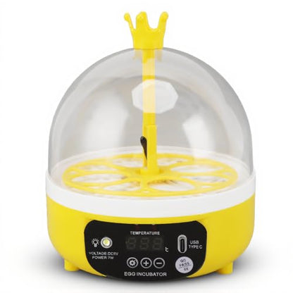 Luqeeg Mini Egg Incubator, Temperature Control Digital Incubators, 4 Eggs Candler Poultry Hatching Machine Eggs Poultry Hatching Machine for Chickens Ducks Pigeons (Auto Turning)