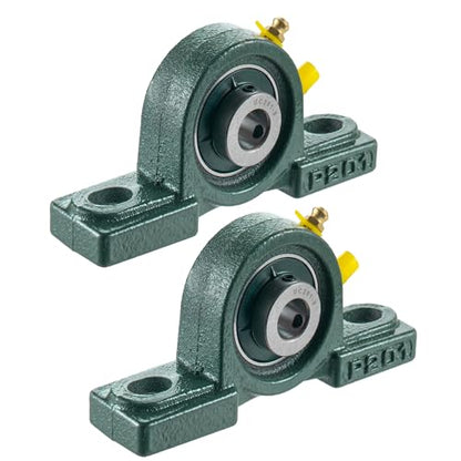 2Pcs Pillow Block Mounted Ball Bearing UCP201-8, 1/2" Bore, Self Aligning