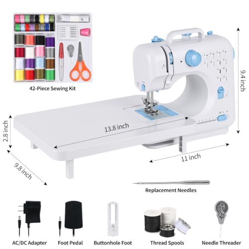 Mini Sewing Machine for Beginners & Kids with Extension Table, Portable