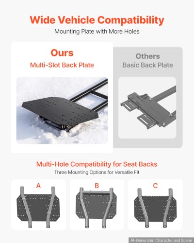 VEVOR Snow Plow Kit 43 in/60 in Width Adjustable Universal Plow Attachment - size: 43in-60in Adjustable