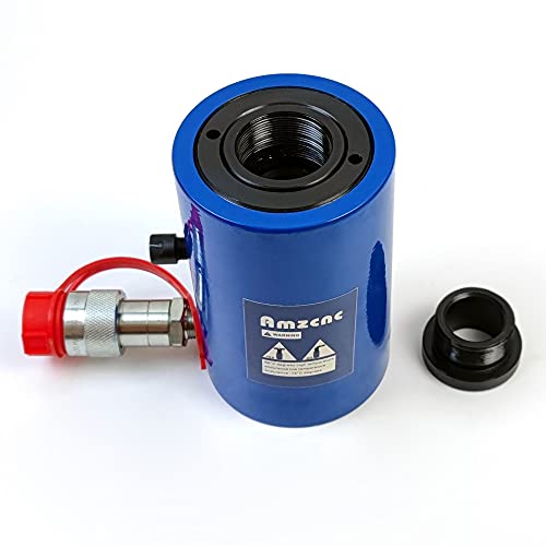 AMZCNC 20 Ton Hollow Hydraulic Ram Cylinder, 2 Inch, Single Acting - size: 20T 2Inch