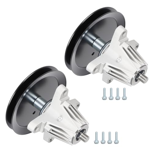 918-06977A 618-06977 Spindle Assembly Fit for MTD/Cub Cadet/Troy-Bilt 46 Inch Deck XT1-LT46 XT2-LX46 LT46 LX46 RZT L46 TB2246 Lawn Mower, Fit for Craftsman T8200 T8600 Lawn Tractor (2 Pack)