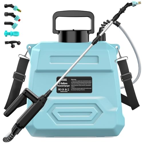 Battery Powered Garden Sprayer 2 Gallon, 7.4V Electric Pump Sprayer