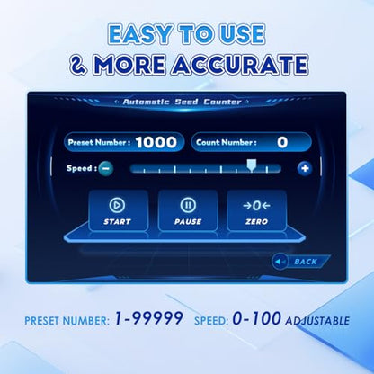 CGOLDENWALL 3Plate Automatic Multi-functions Touchscreen Seeds Counter Machine With Data Storage, Adjustable Speed/Brightness, High Precision Counting for Various Shapes Cereals Seeds Grain