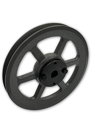 Single Groove 8.25" Cast Iron Electric Motor" H" Pulley/Sheave, Bushing Included, for 5/8" Top Width B/5L/BK/5LK Section V Belt, 1 Groove Pulley (5/8" Shaft / 0.625 Bore, BK85H) - size: 5/8" Shaft / 0.625 Bore