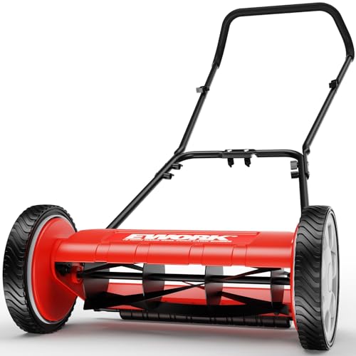 EWORK Push Reel Lawn Mower 23" with 5-Blade Cutting System for Lawn Care