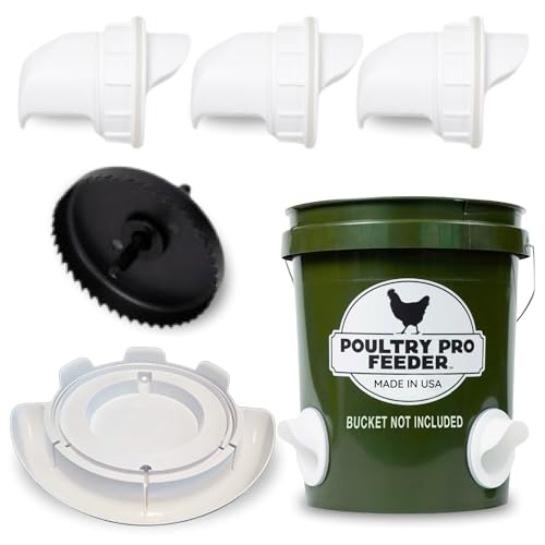 Poultry Pro Chicken Feeder & Waterer Set, 3 Ports, Hole Saw & Waterer - style: Feeder and Waterer Bundle